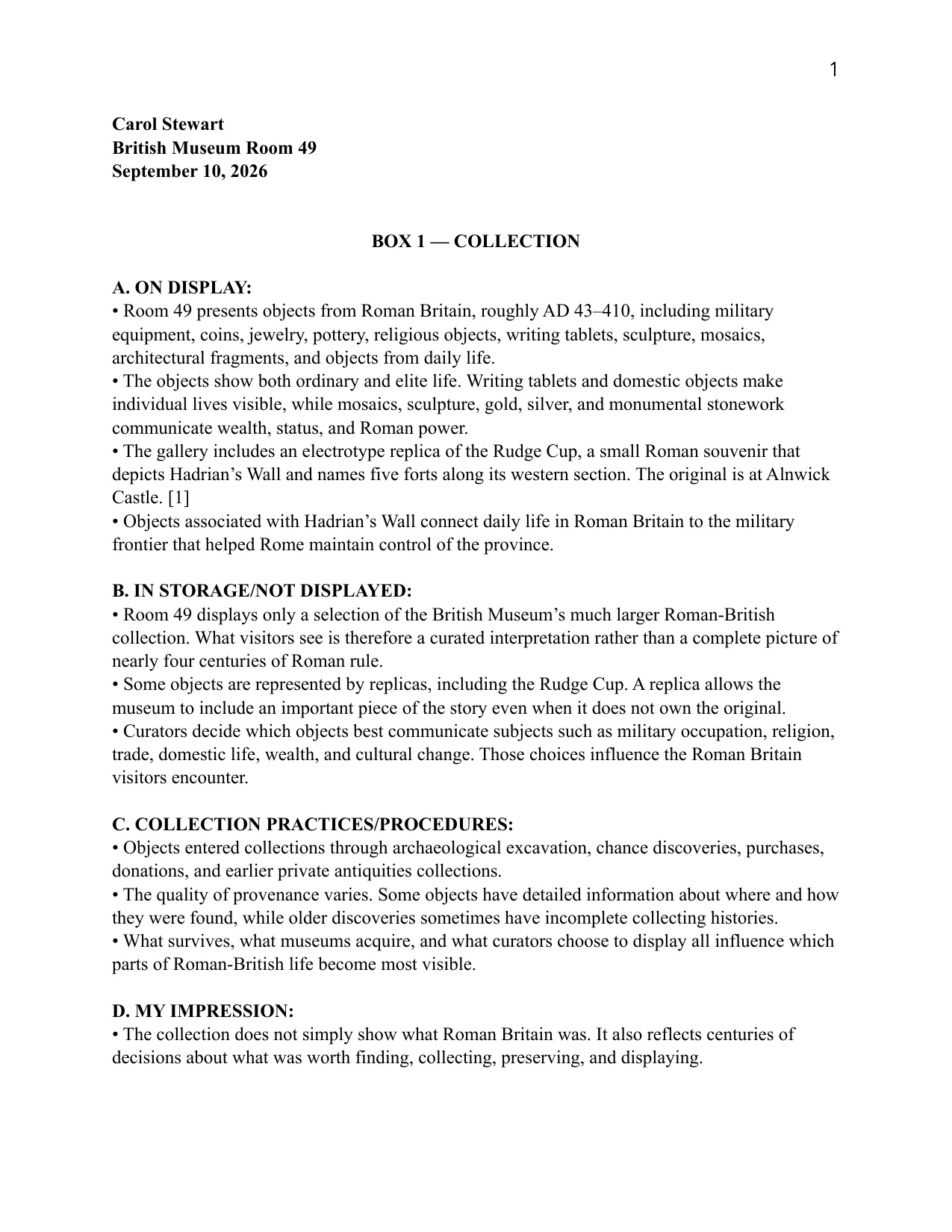 British Museum, Room 49: Roman Britain, page 1 of 5
