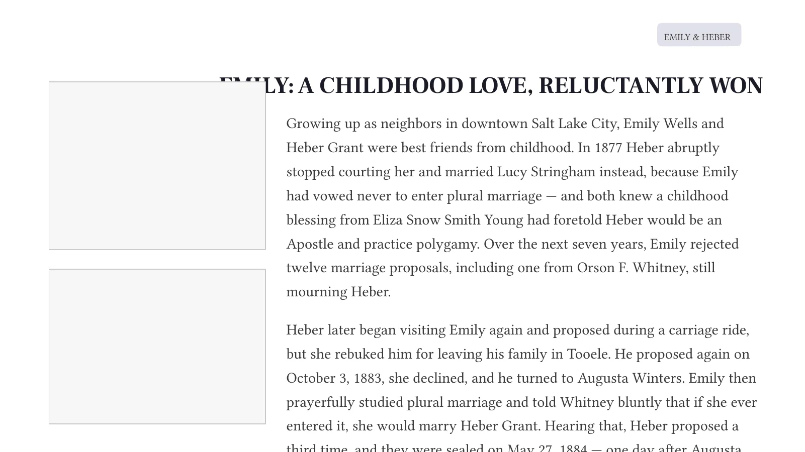 More Than a Footnote: The Wives of Heber J. Grant, page 13 of 22