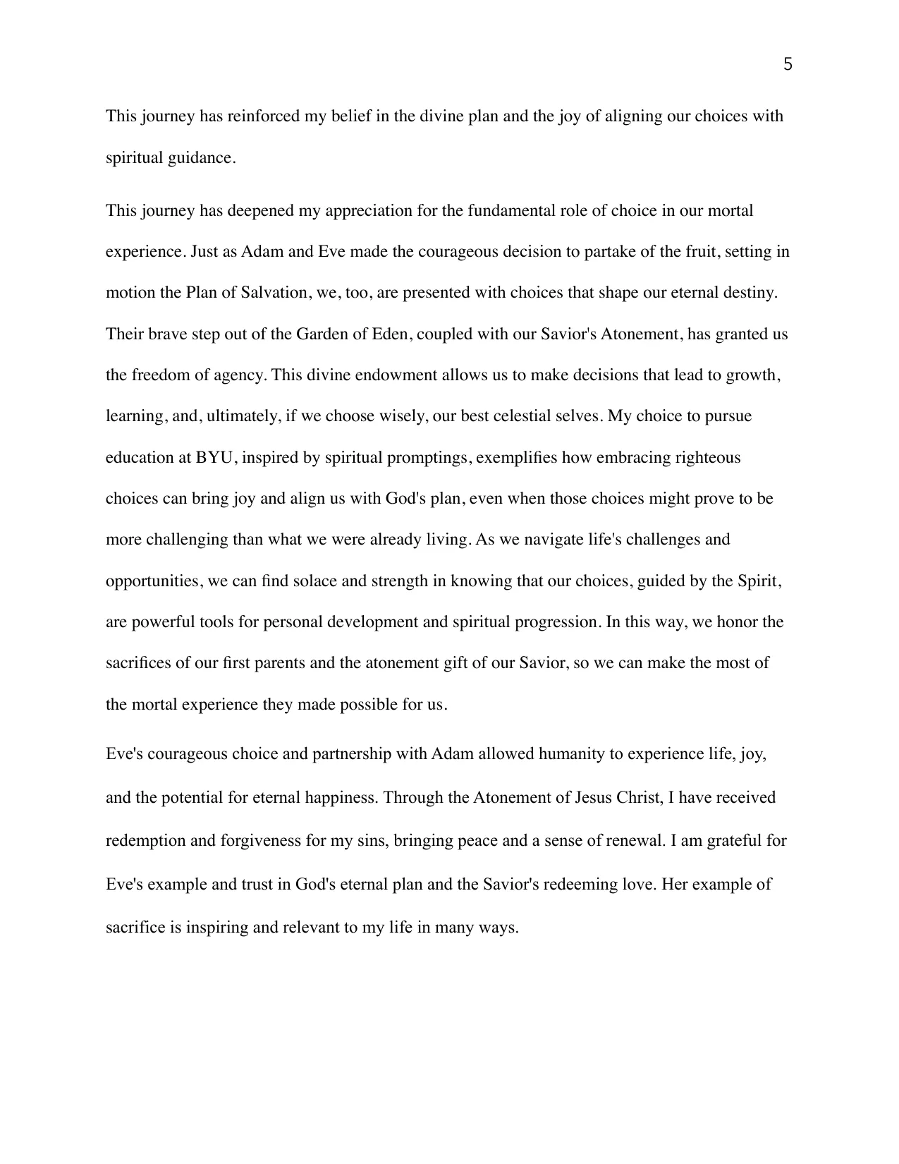Embracing Life’s Choices: Finding Joy and Eternal Happiness, page 5 of 5