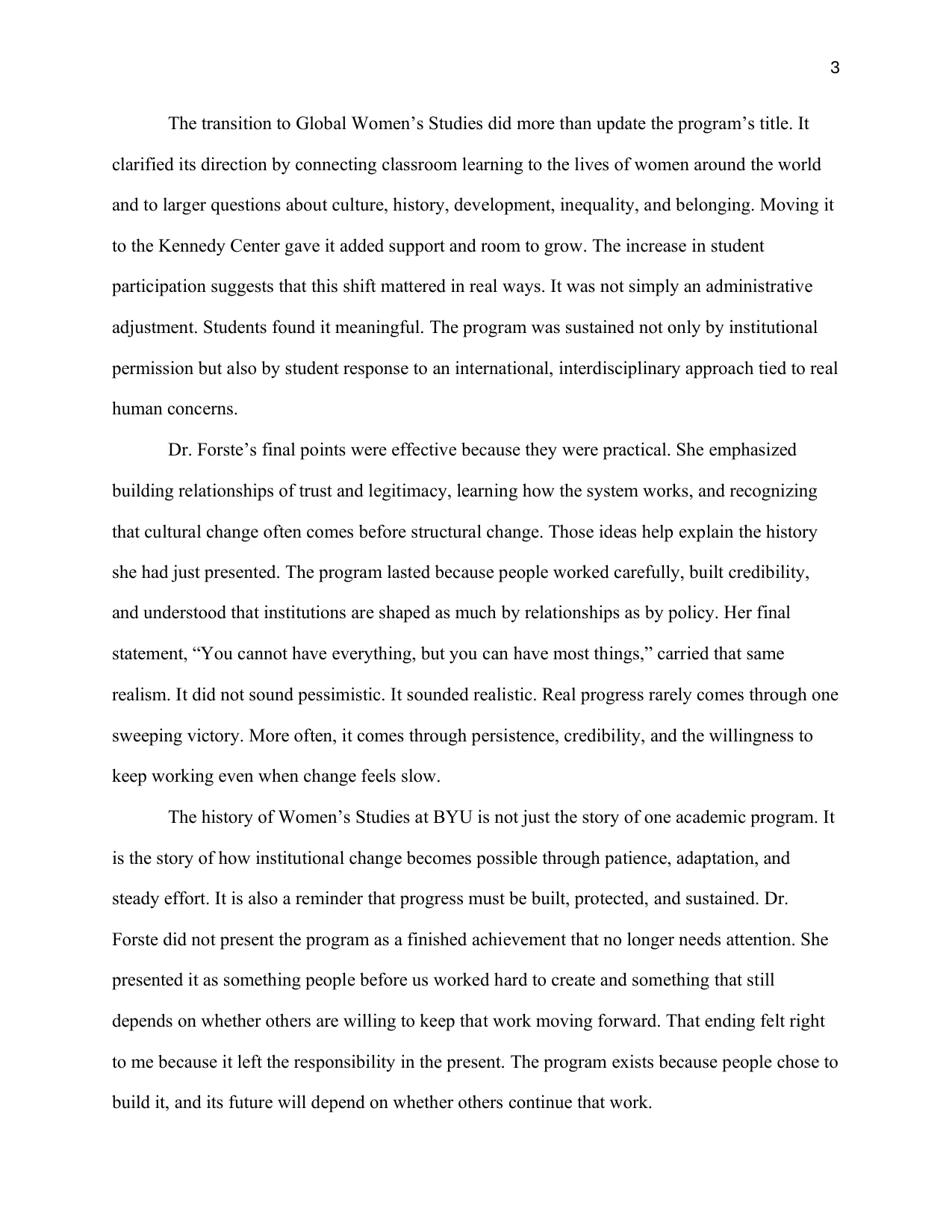 Going Global: The History of Women’s Studies at BYU, page 3 of 4