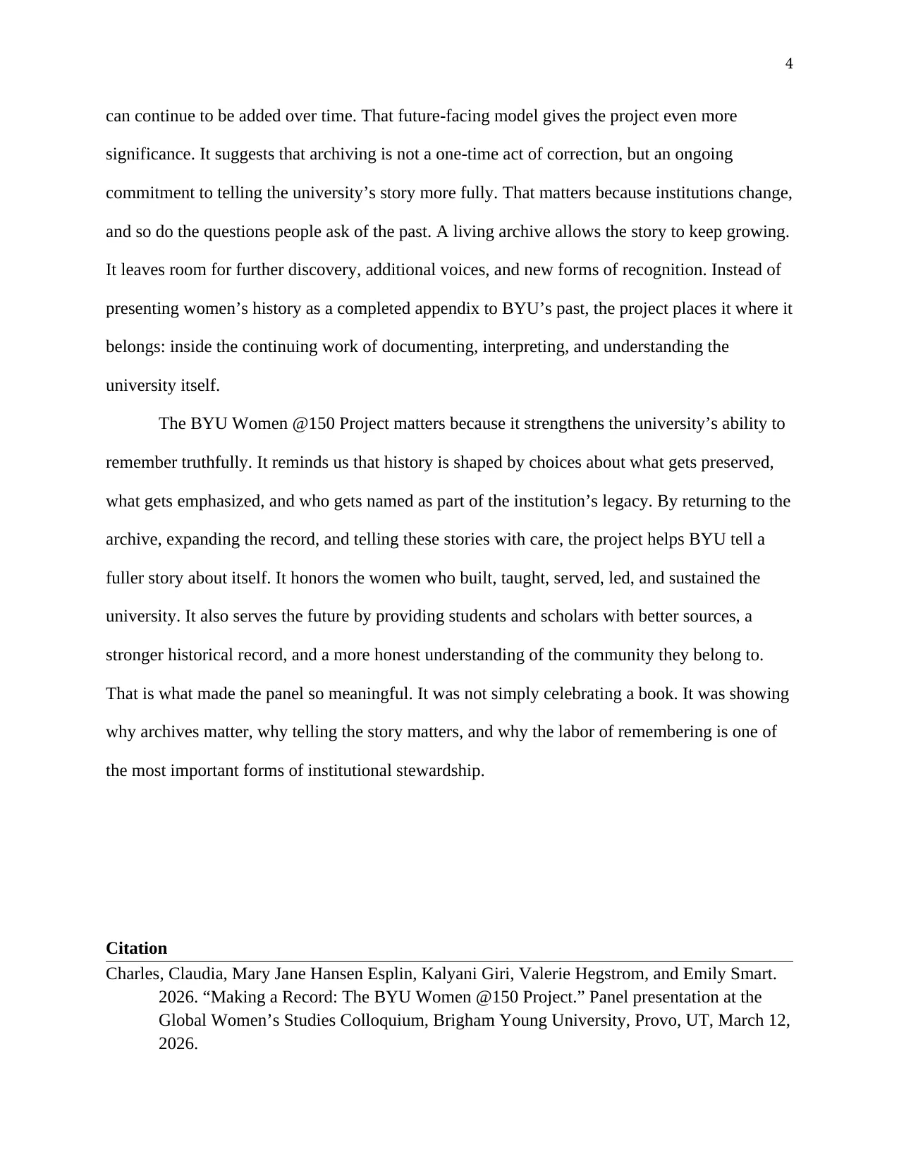 Making a Record: The BYU Women @150 Project, page 4 of 4