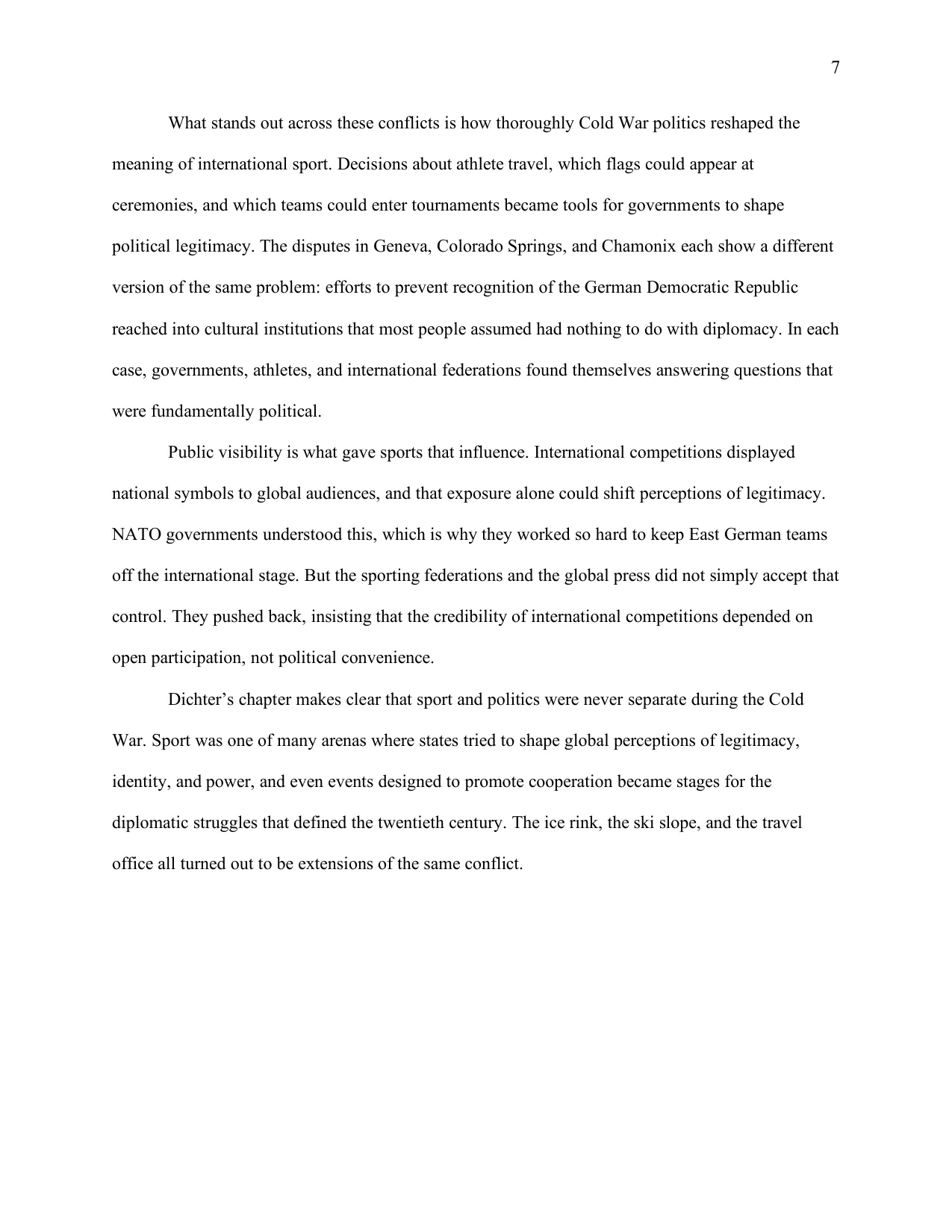 Sport as Cold War Diplomacy: Recognition and Rivalry between East and West Germany, page 7 of 8