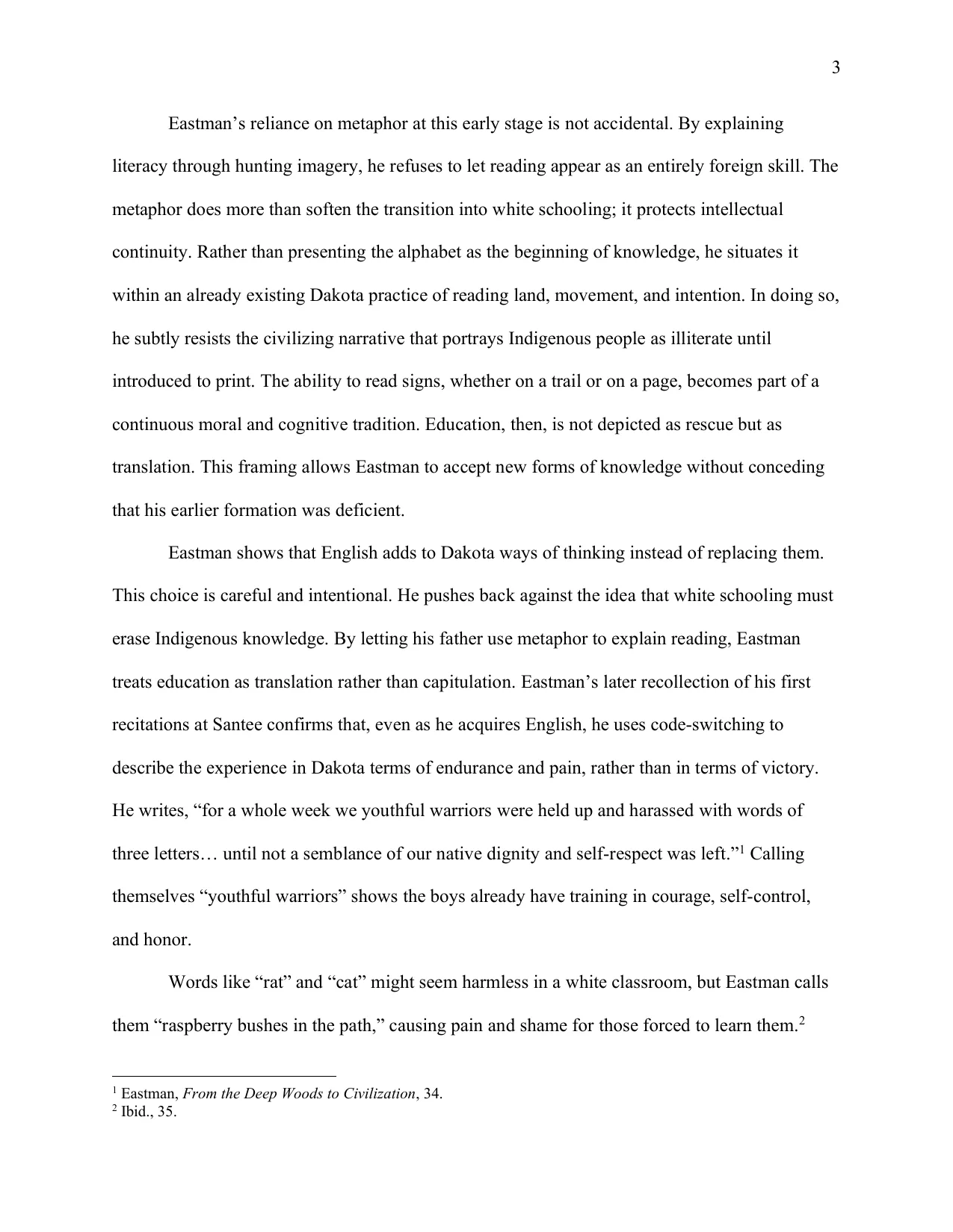 Walking Two Paths: Code-Switching and Formation in Charles Eastman’s Education, page 3 of 7